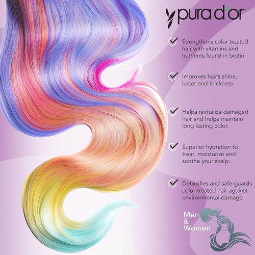 PURA D'OR ColorHarmony Purple Shampoo - 16 Oz for Bleached, Blonde & Silver Hair | Sulfate-Free, Keratin & Bamboo Fiber