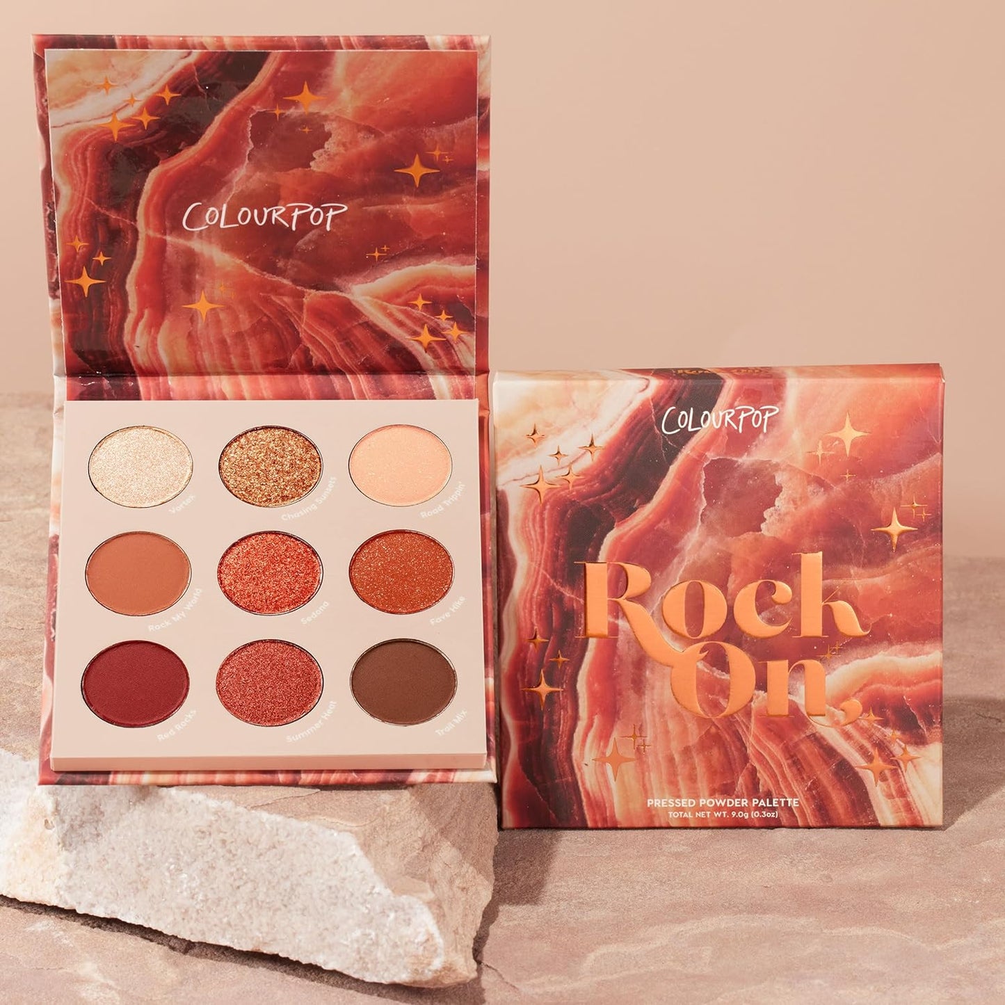 ColourPop Rock On Eyeshadow Palette - High-Pigment Warm Terracotta Shades with Metallic & Matte Finishes (0.3 oz)