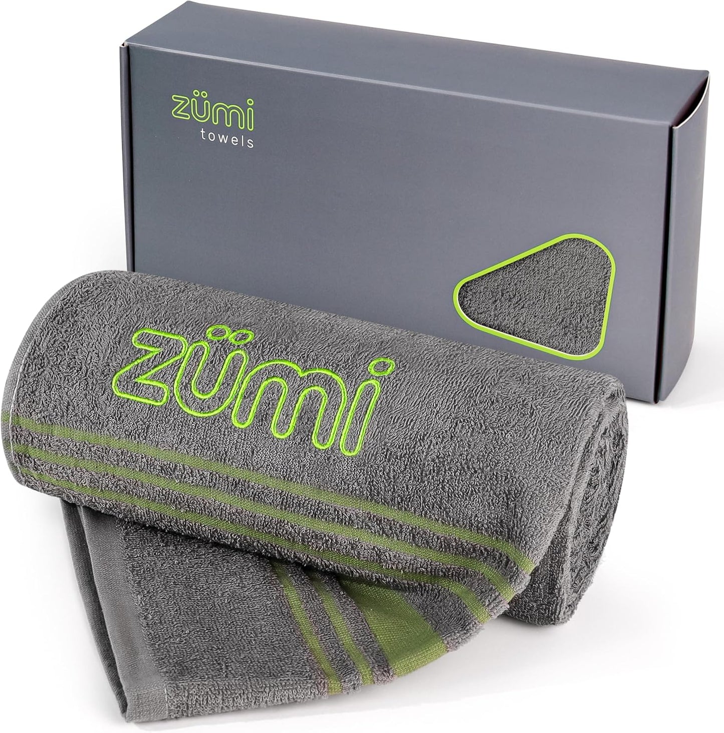Zumi 100% Cotton Quick Dry Travel Towel - Soft, Compact & Highly Absorbent for Beach, Gym & More - Gray