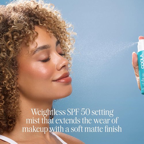 COOLA SunBlur Makeup Mist Sunscreen - SPF 50 Matte Setting Spray, Vegan & Paraben-Free, 1.9 Fl Oz