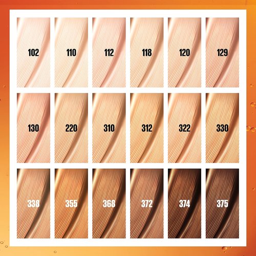 Maybelline Super Stay Skin Tint - 24HR Radiant Light-to-Medium Coverage Foundation with Vitamin C, 120