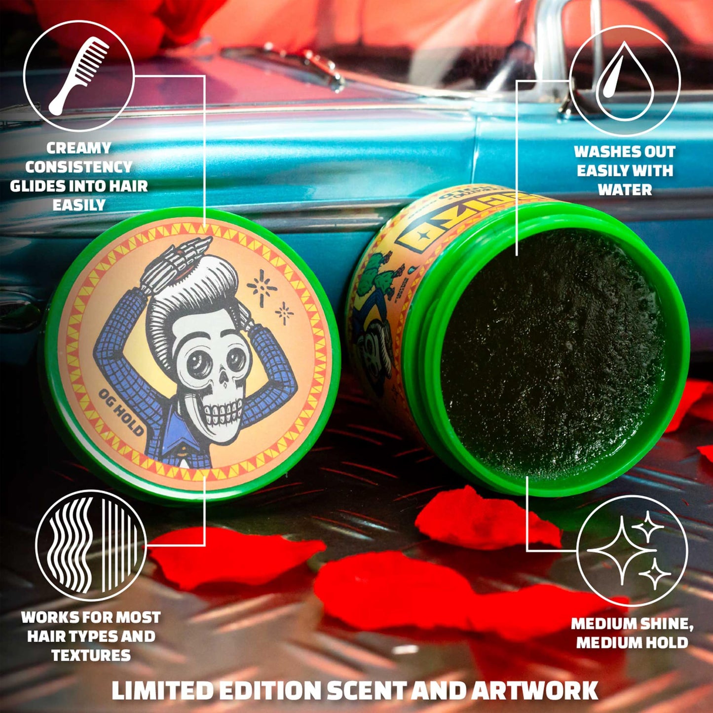 Suavecito Pomade For Men - Medium Hold Shine Water Based oz Pack Wax Like Flake All Day Hair Free Gel Hairstyles Easy To Wash Out