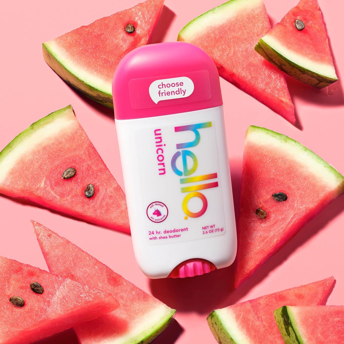 Hello Unicorn Aluminum-Free Deodorant - 24-Hour Freshness with Shea Butter | Baking Soda Free, 2.6 oz Stick