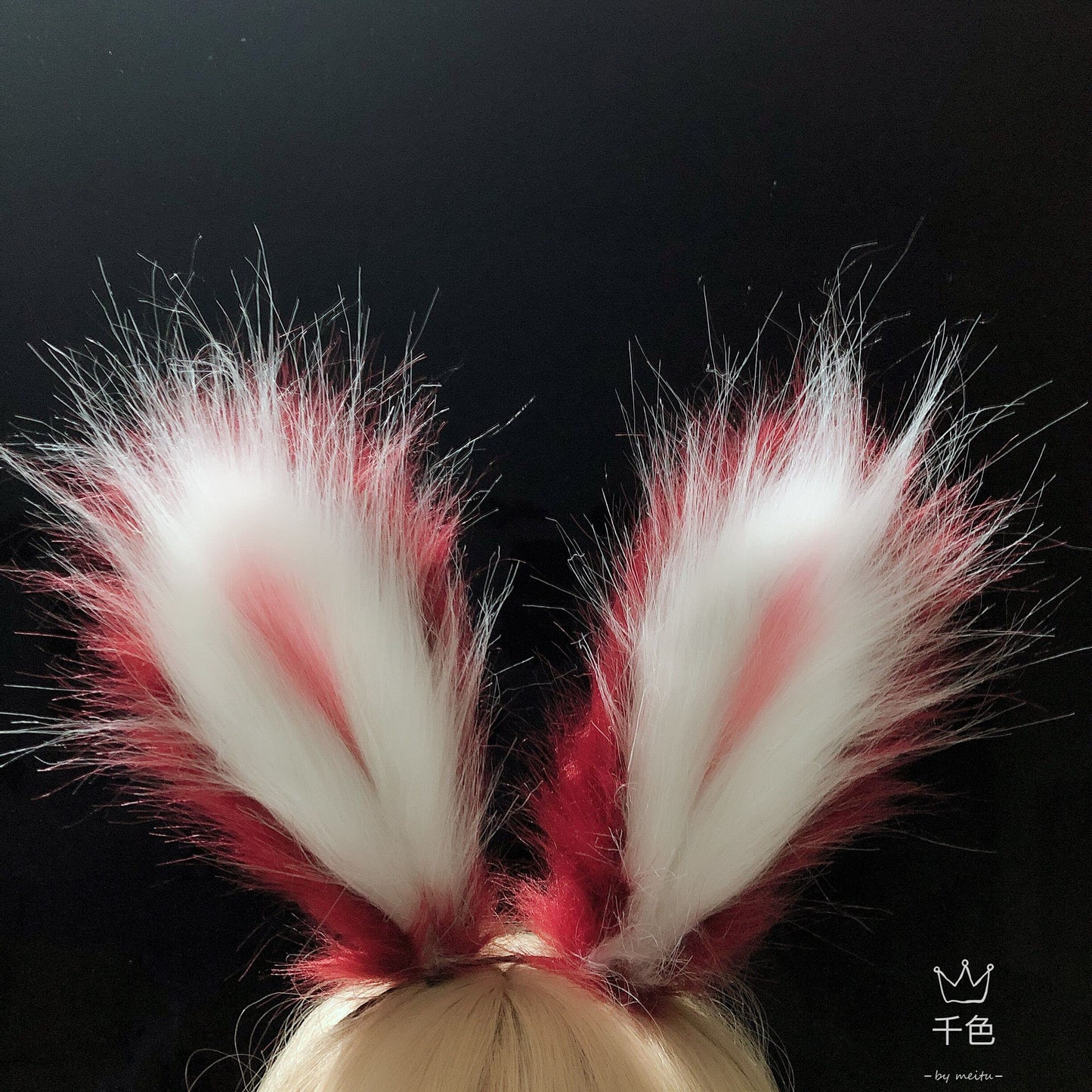 Fxaelian Cosplay Rabbit Bunny Long Ears Headband Hairband Hair Clips Headpeice Halloween Easter Costume Party Headpiece Headwear Hair Accessories White Red