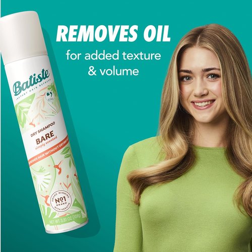 Batiste Dry Shampoo - Bare Fragrance | Refresh Hair & Absorb Oil, 5.71 oz Waterless Shampoo