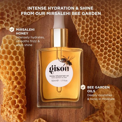 Gisou Honey Infused Hair Oil Mini - Hydrating Frizz Control Treatment with Mirsalehi Honey | 0.7 Fl Oz