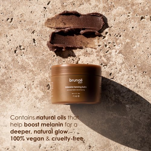 BRUNAE BODY® Intensive Tanning Bed Balm [FOR DARKER & FASTER TAN] - Natural Tan Accelerator Lotion for Sunbed - Sun Tanning Lotion for Women & Men with Tamanu & Acai Oil - 100% Vegan & Australian Made
