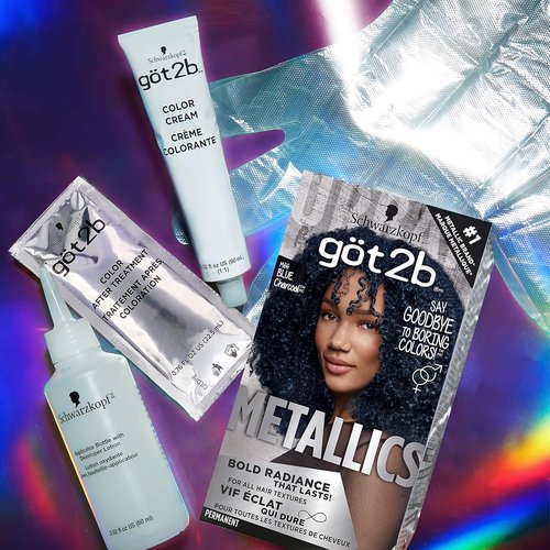 Got2B Metallics Permanent Hair Color - M66 Blue Charcoal | Vibrant Long-Lasting Color