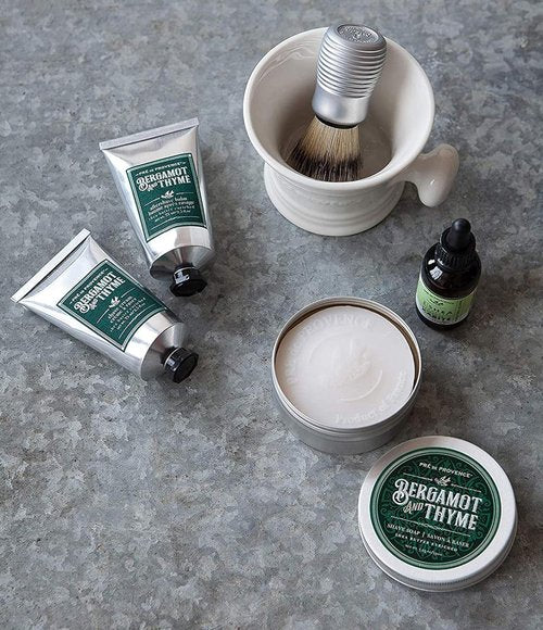 Pre de Provence Men's Fragrance Collection - Bergamot & Thyme Shave Cream, 75 ML