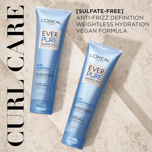L'Oreal Paris EverPure Sulfate Free Conditioner - Lightweight Anti-Frizz Care with Coconut Oil, 8.5 Fl Oz
