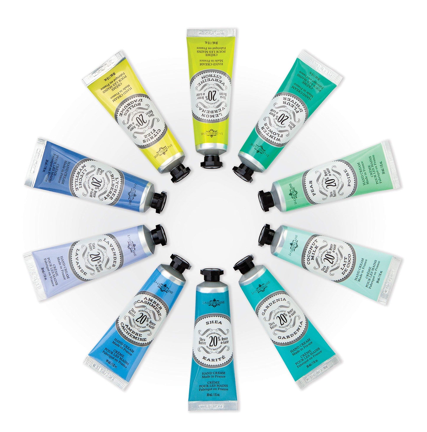 La Chatelaine 20% Shea Butter Hand Cream Travel Size, Organic Argan Oil, Moisturizing, Nourishing, Repairing, Extra-Rich Hand Lotion, Made in France, Paraben Free, 1 oz / 30ml (Gardenia)