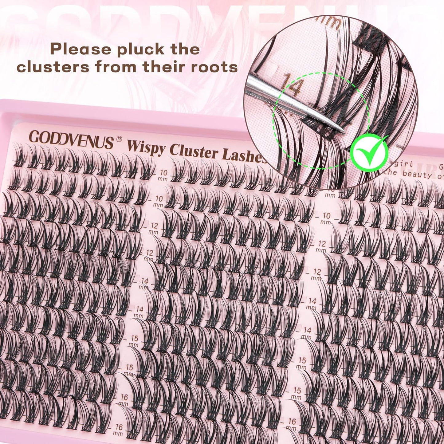 Skiennix Lash Clusters Kit - Wispy DIY Eyelash Extensions | 300pcs C Curl 10-16mm Natural Look