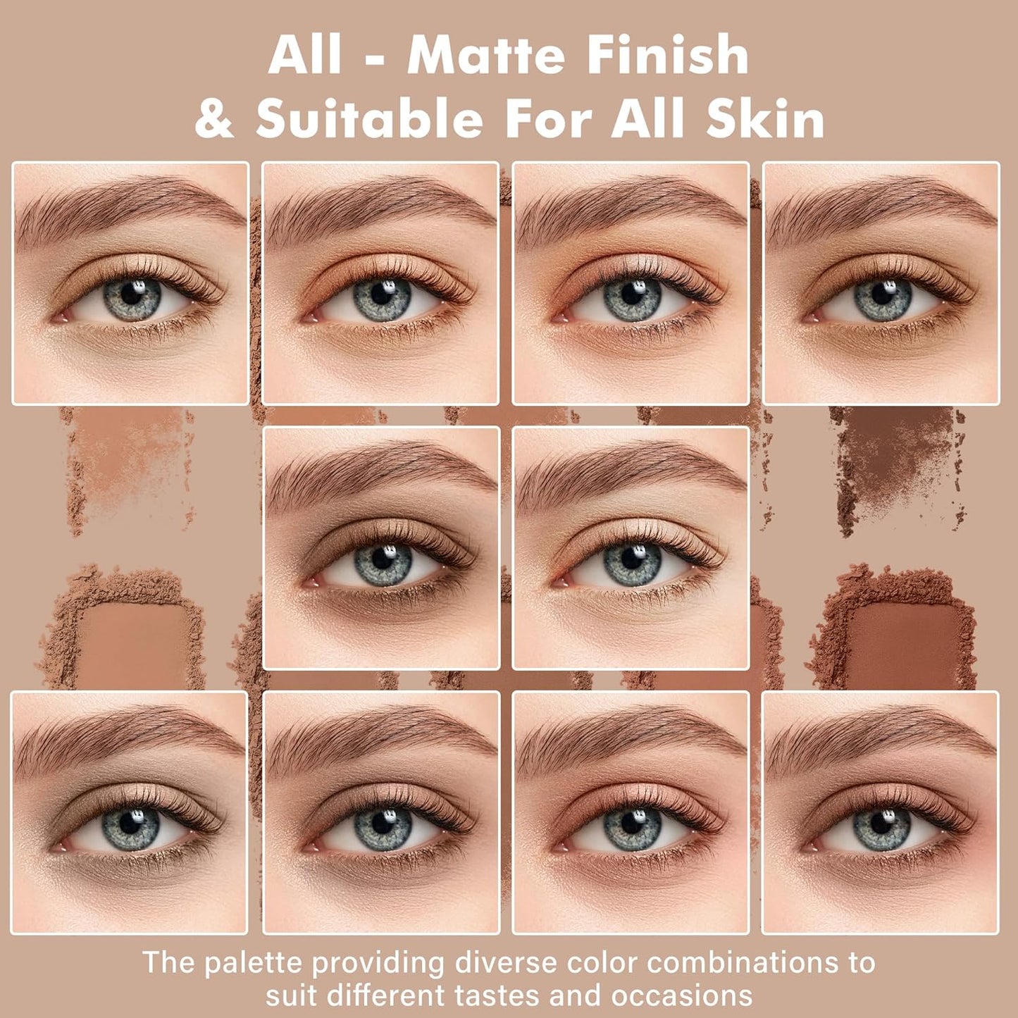 Skiennix Matte Eyeshadow Palette - Ten High-Pigmented Shades for Blendable, Vegan Eye Makeup (04)