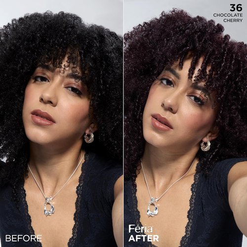 L'Oreal Paris Feria Hair Color | Multi-Faceted Shimmering Permanent Dye - 36 Chocolate Cherry, 1 Kit