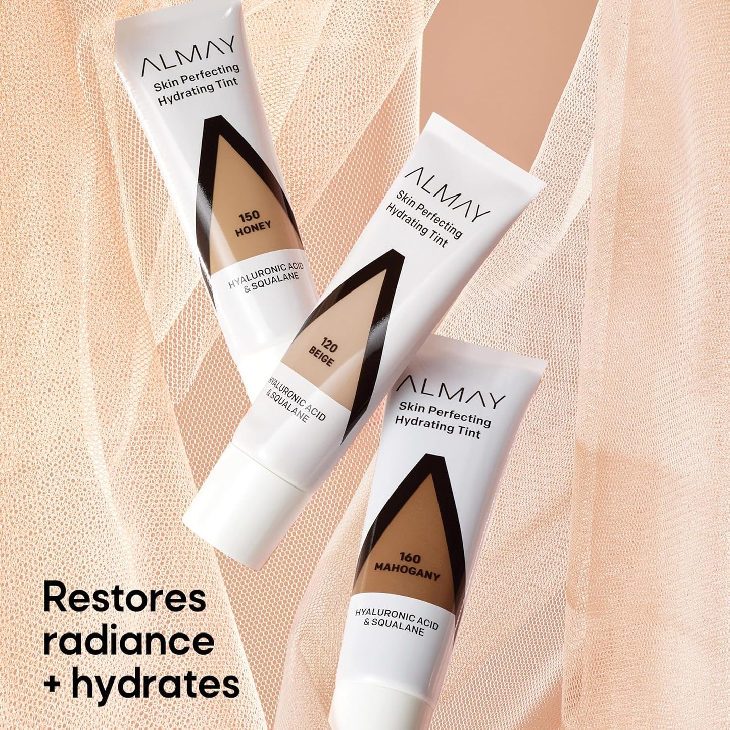 Almay Hydrating Liquid Foundation Tint - Lightweight, Naturally Dewy Finish, Hypoallergenic, 120 Beige, 0.94 fl oz