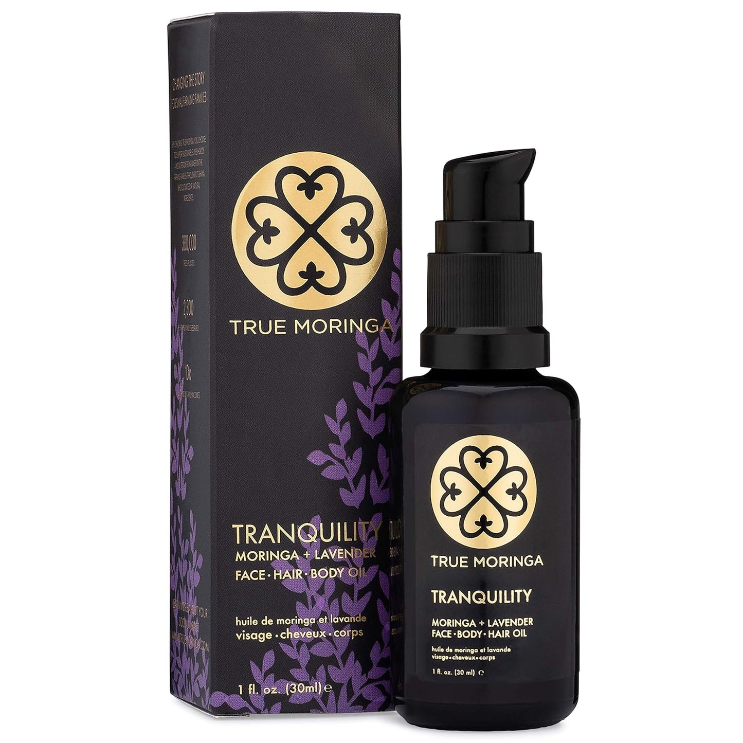 True Moringa Oil - 100% Pure Cold-Pressed Oil for Face, Body & Hair | Anti-Aging, Brightening, Vegan - Lavender, 30 ml