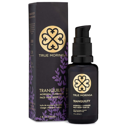 True Moringa Oil - 100% Pure Cold-Pressed Oil for Face, Body & Hair | Anti-Aging, Brightening, Vegan - Lavender, 30 ml