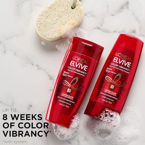 L'Oreal Paris Elvive Color Vibrancy Shampoo - Protects Color Treated Hair | 28 Fl Oz with Linseed Elixir