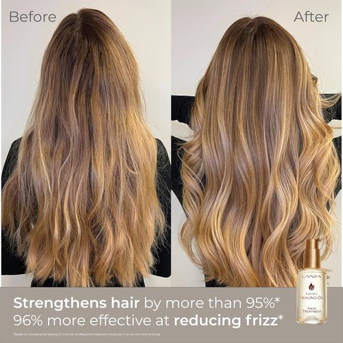 L'ANZA Keratin Healing Oil Hair Treatment Repairs Dry, Damaged Hair, Split Ends, Smooths Flyaways, Adds Silky Shine, Color Safe Anti Frizz, Heat & UV Protection Anti-Humidity, Sulfate Free