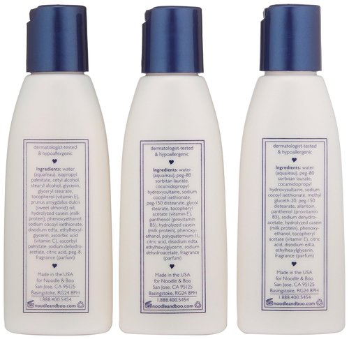 Noodle & Boo Essential Care 3 Piece Kit Super Soft Baby Lotion, Extra Gentle Shampoo and Soothing Body Wash, 2 Oz of each