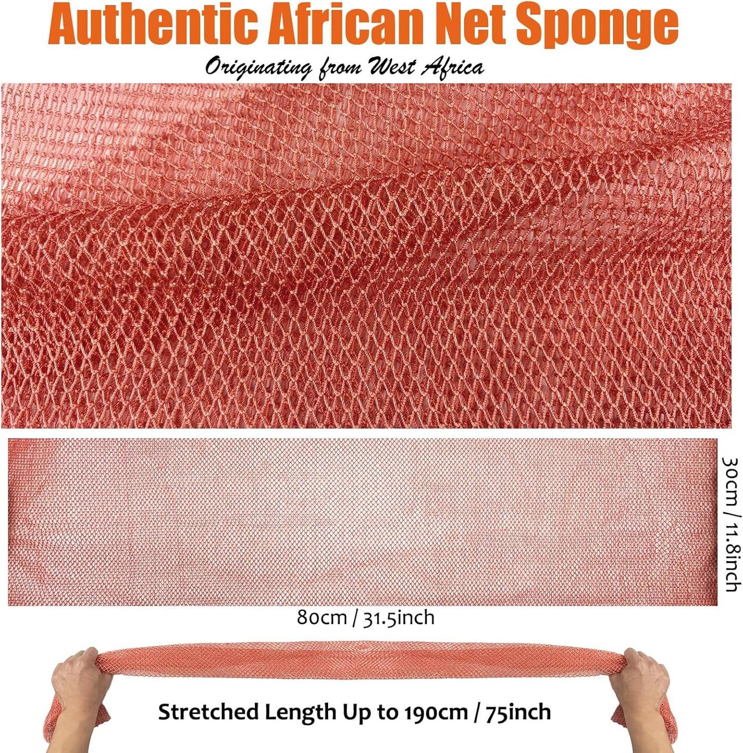 Unifab African Net Sponge - Authentic Exfoliating Bath Cloth | Pink Body Scrubber for Shower
