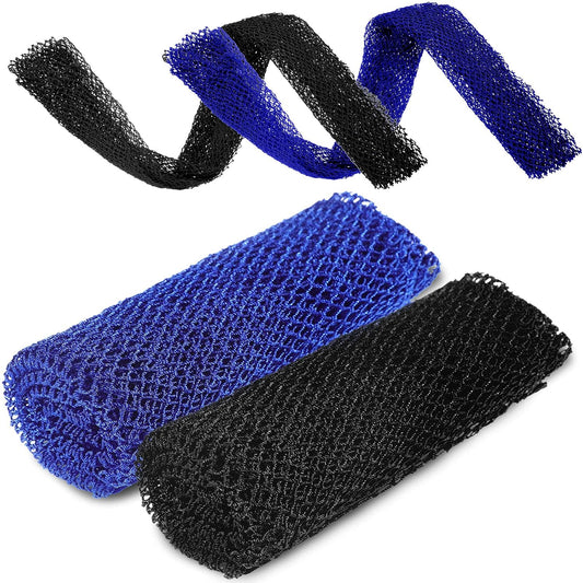 Skiennix African Exfoliating Net Bath Sponge - Long Back Scrubber for Smooth Skin | 2 Pieces (Blue, Black)