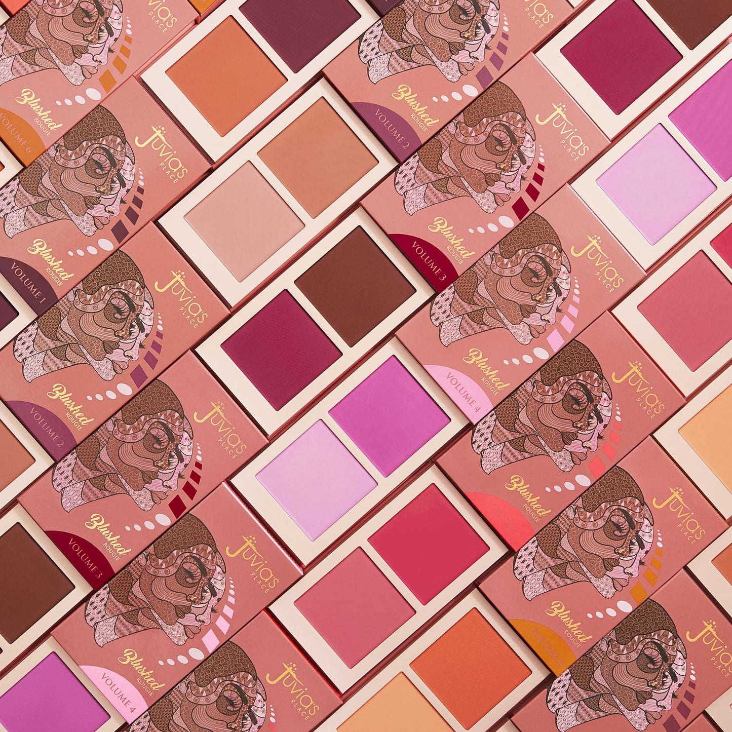 Juvia's Place Blushed Duo Blush - Two Tone Pigmented Buildable Pressed Mineral Powder - Rosy Natural Cheeks Matte Fresh Finish for All Skin Color -Volume1
