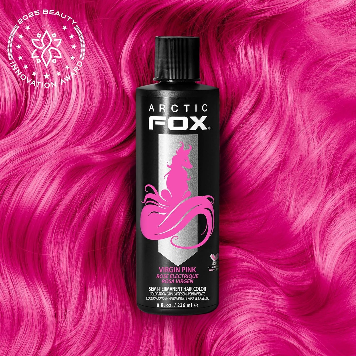 ARCTIC FOX Vegan Semi-Permanent Hair Color Dye - Virgin Pink (8 Fl Oz) | Cruelty-Free Formula
