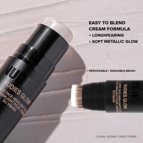 Nudestix Nudies Glow Highlighter Stick - Multi-Use Cream Highlighter for Cheeks, Eyes & Body | Dewy Radiance, Vegan & Travel-Friendly