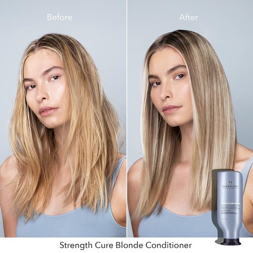 Pureology Strength Cure Blonde Purple Conditioner - Strengthens Blonde Hair & Fights Brass, Sulfate-Free & Vegan