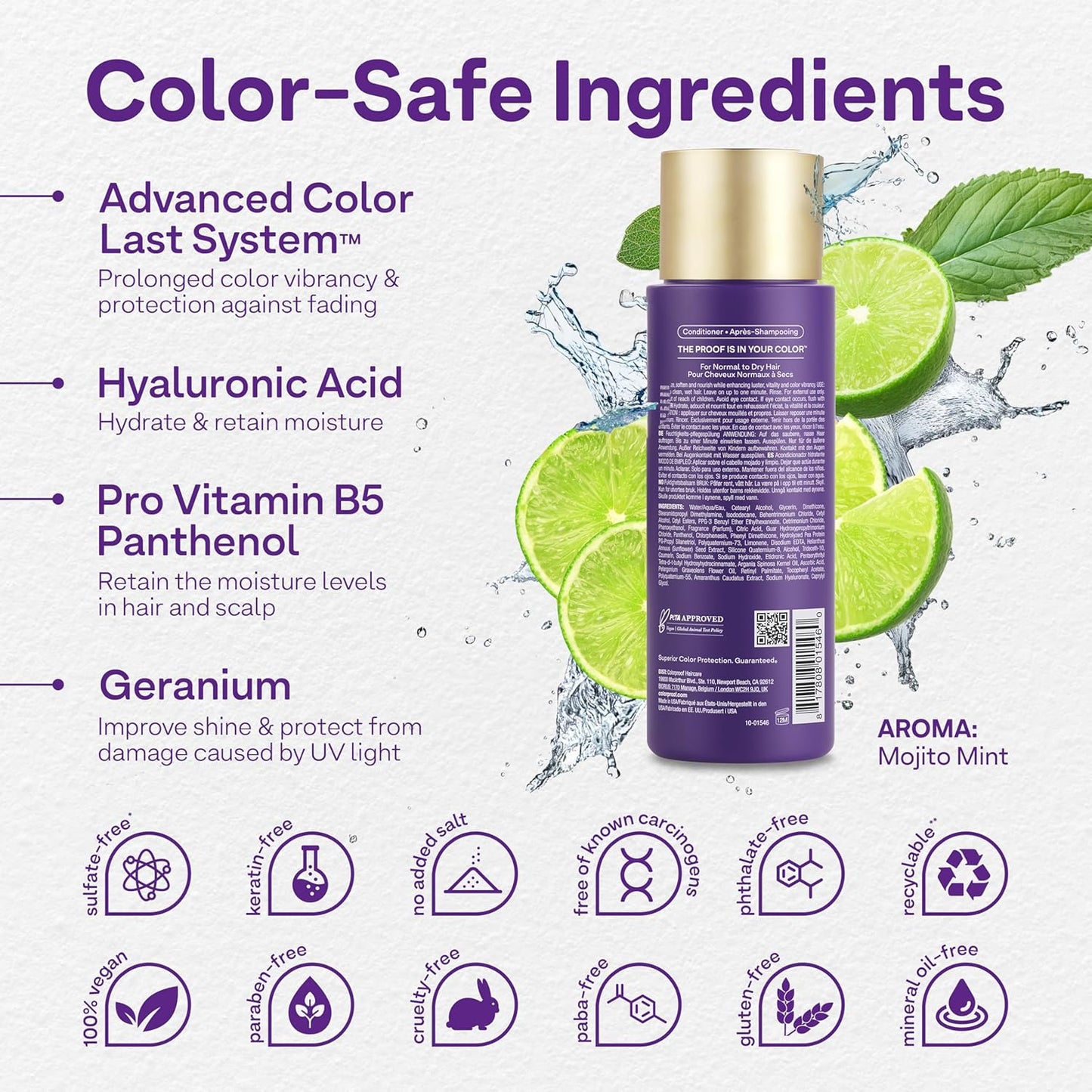 ColorProof Moisture Shampoo & Conditioner Bundle - Hydrating Formula | 8.5 Fl Oz Each