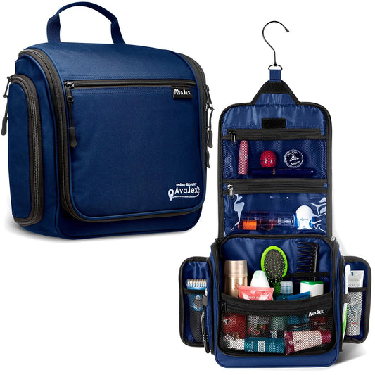 Travel Toiletry Bag - Large Waterproof Organizer with 19 Compartments | 10.6”x10.6”x3.2”