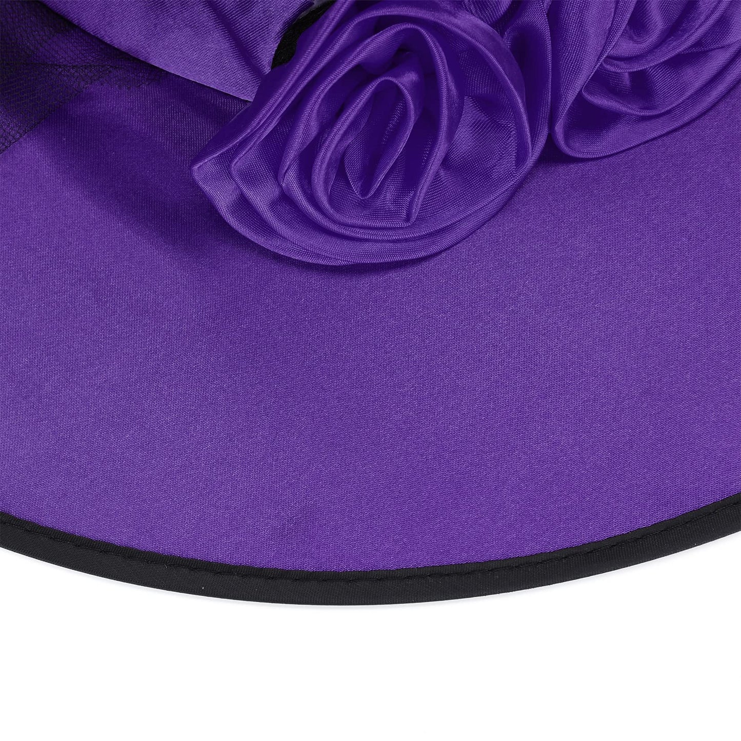 Century Star Witch Hats for Women Halloween Hats with Veil Adult Witch Costume Accessories for Party Rose Purple One Size