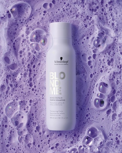 BlondMe Bond Repair Purple Shampoo - Neutralizes Yellow & Brassy Tones | Strengthens & Repairs Blonde Hair