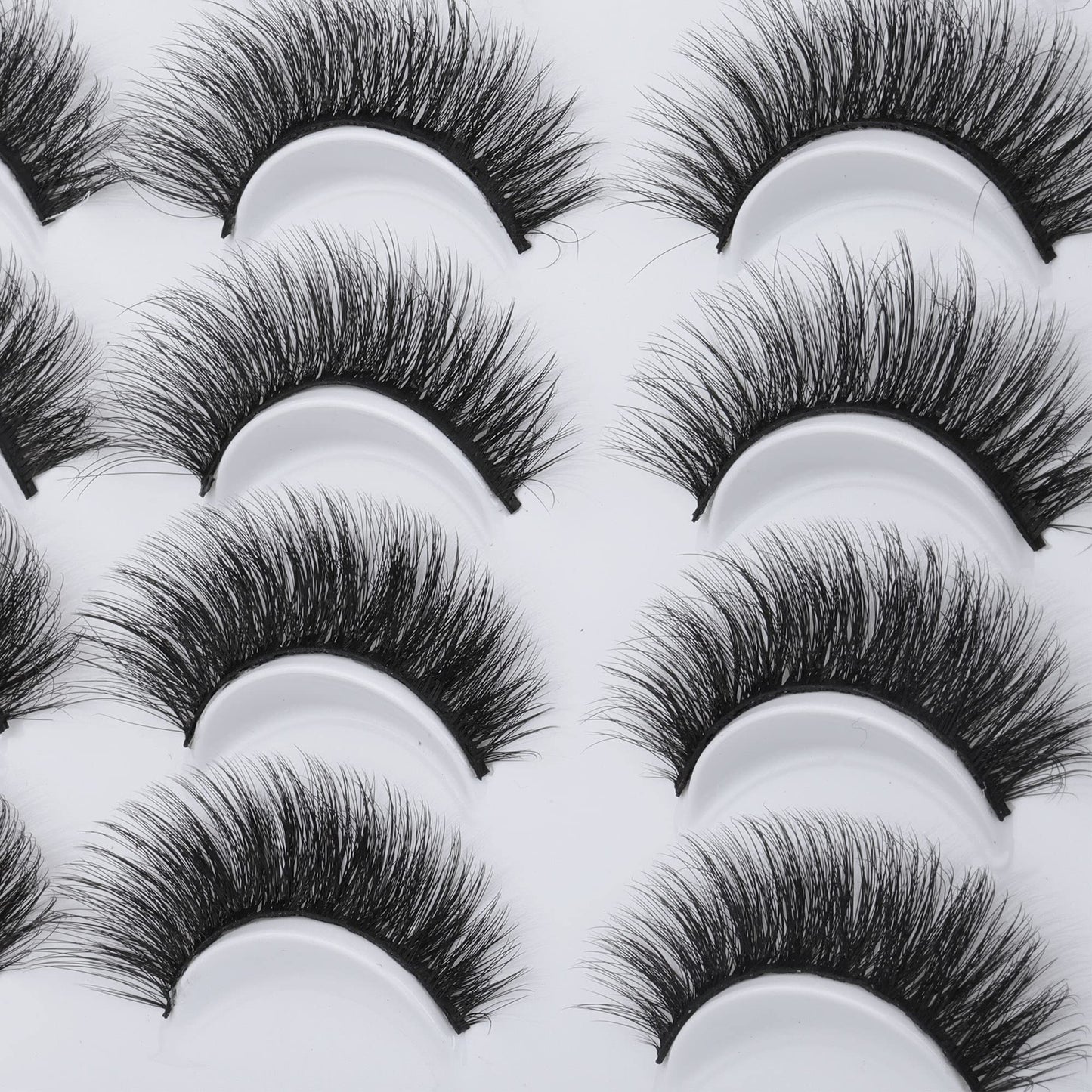 JIMIRE 20 Pairs False Eyelashes 5 Styles Cat Eye Lashes Pack Fluffy Natural Volume Faux Mink Lashes Packs