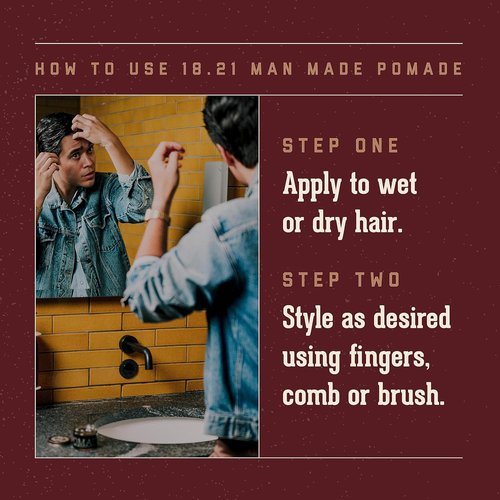 18.21 Man Made Pomade - Original Sweet Tobacco Scent | High Shine Finish, 2oz
