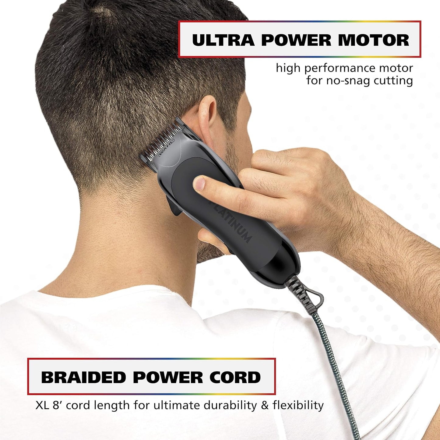 Wahl USA Pro Series Platinum Hair Clipper & Trimmer - Home Haircutting with Color-Coded Combs | Model 79804-100
