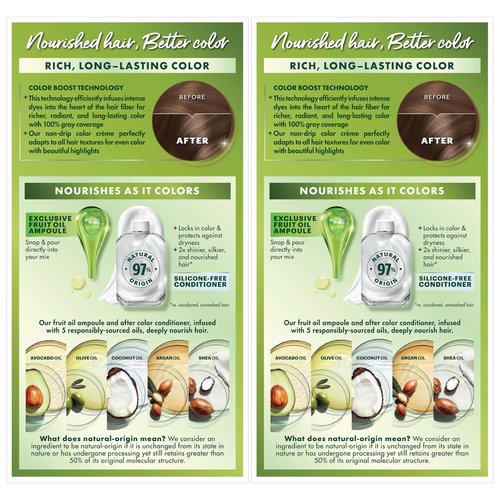 Garnier Nutrisse Ultra Crème Hair Color, Permanent Hair Dye with 100% Gray Coverage, Vegan & Cruelty-Free, 60 Light Natural Brown (Acorn), 2 Count