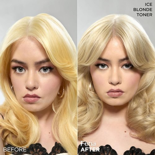 L’Oreal Paris Feria Hair Toner - Long-Lasting Anti-Brass Formula | Ammonia-Free Ice Blonde, 1 Application