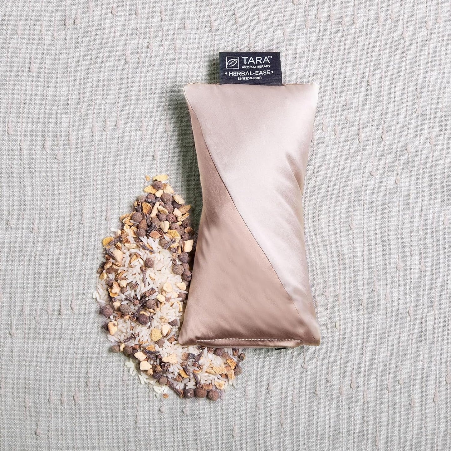 TARA Spa Therapy Aromatherapy Pillow Set - Herbal-Ease Neck & Silk Eye Pillow in Chai