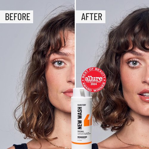 Hairstory New Wash Original - Sulfate-Free Shampoo & Conditioner in One | 8 Fl Oz Refillable Bottle