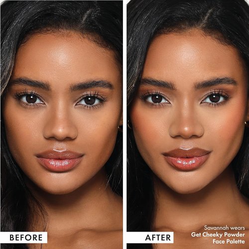 ICONIC LONDON Get Cheeky Face Powder Palette - Four Soft Matte & Shimmer Shades for a Glowy Look
