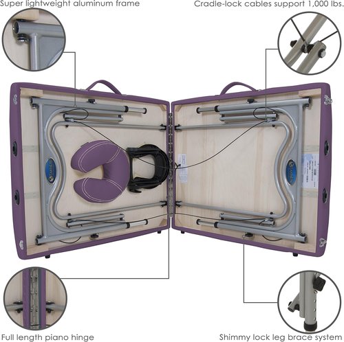 Earthlite Luna Portable Massage Table - Lightweight Design with Adjustable Height & Carrying Case