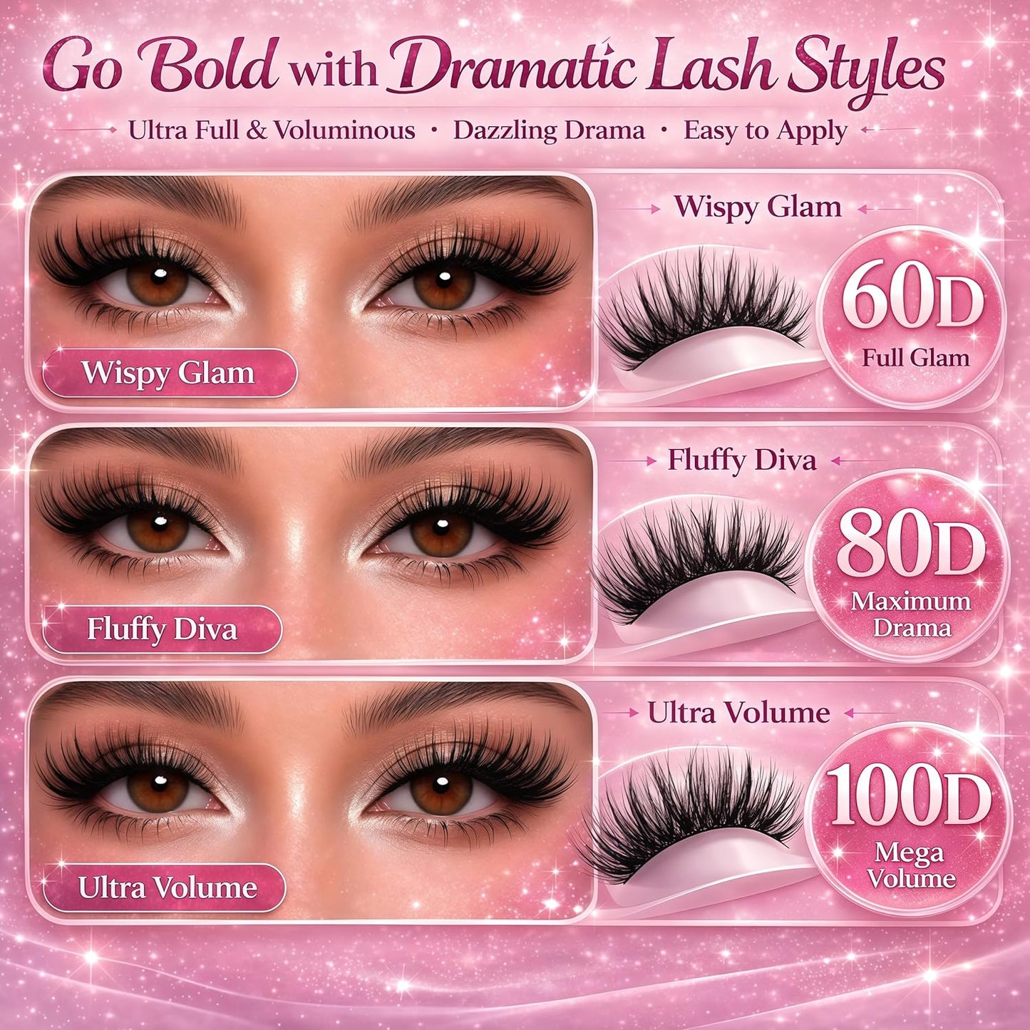 Skiennix Eyelash Clusters Kit - Fluffy Wispy Individual Lash Extensions with Bond Seal & Tweezers | 30D+40D, 9-16mm