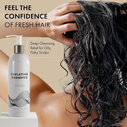 Regine Switzerland Chelating Shampoo - Deep Cleansing for Oily Hair & Scalp | Removes Hard Water Buildup - 12 Fl Oz