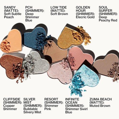 Pacifica Eyeshadow Palette - Malibu Mineral Eyeshadow with Blendable Neutral Shades | Talc-Free, Vegan & Cruelty-Free, 0.24 oz (10 Shades)