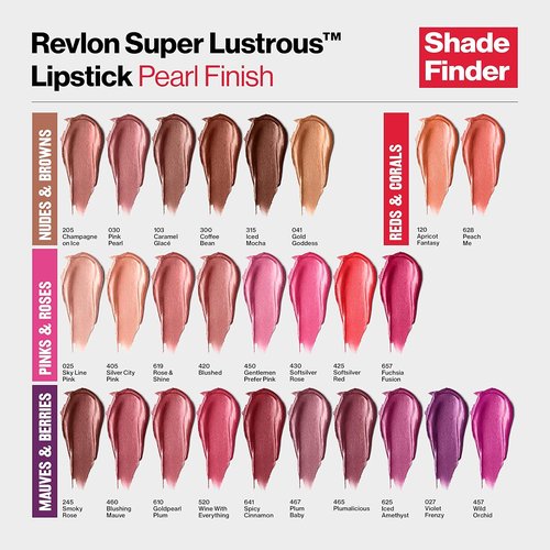 Revlon Super Lustrous Lipstick - Creamy Formula for Soft, Fuller Lips | Iced Amethyst (625), 0.15 oz