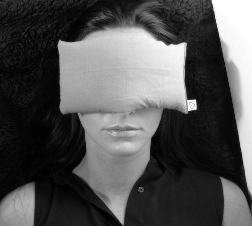 Aromatherapy Eye Pillow - Organic Lavender Chamomile Flax Scented - 4.5 x 9 Removable Washable Cover - Headache Relief Soothing spa Yoga Sleep - Made USA - Teal Green