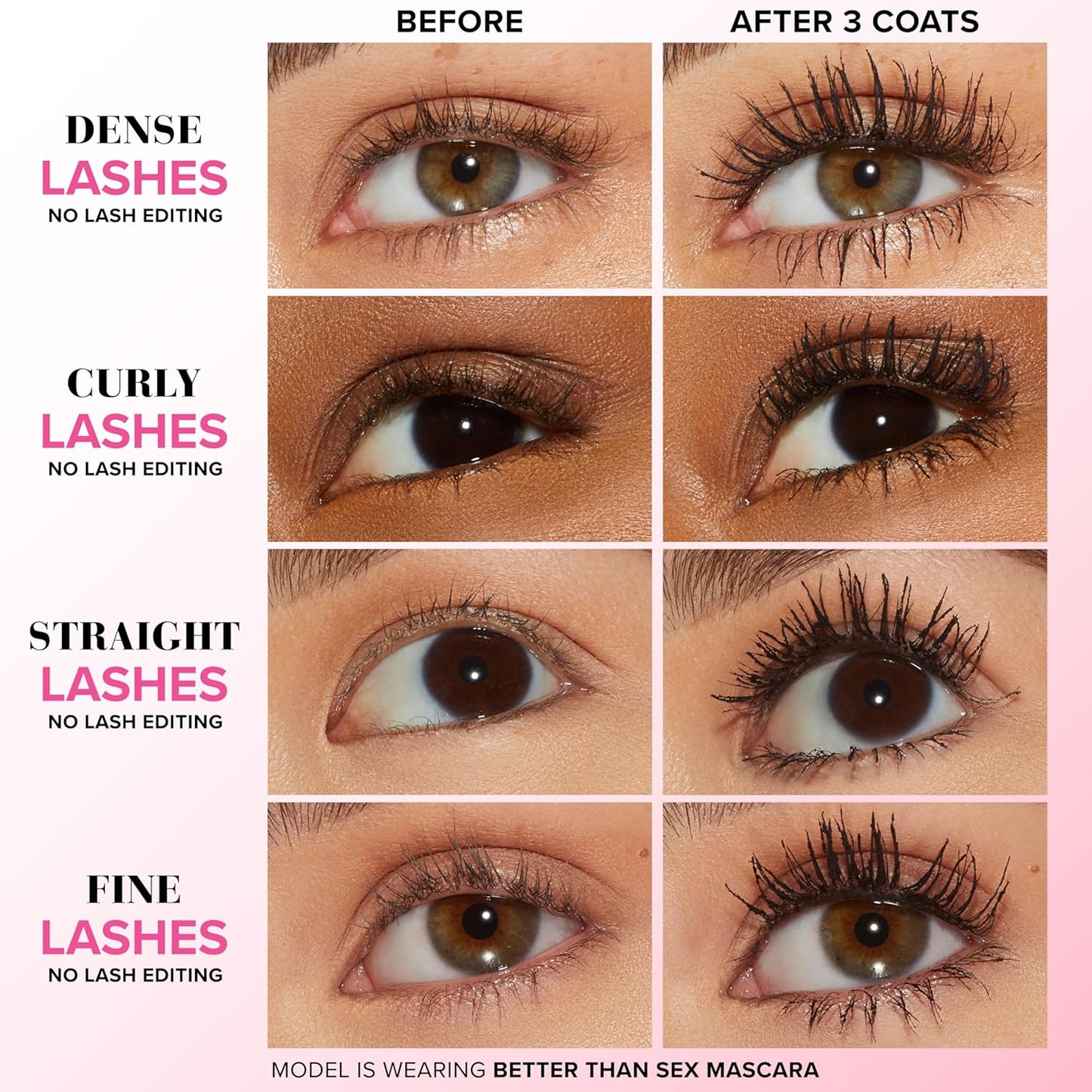 Too Faced Better Than Sex Mascara - Volumizing Formula for Dramatic Length | 0.27 Fl Oz, Black