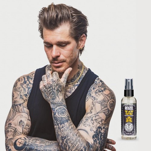 Reuzel Shine Tattoo Spray - Brightens Tattoos & Reveals Color | Fast-Absorbing Vegan Formula, 3.38 oz